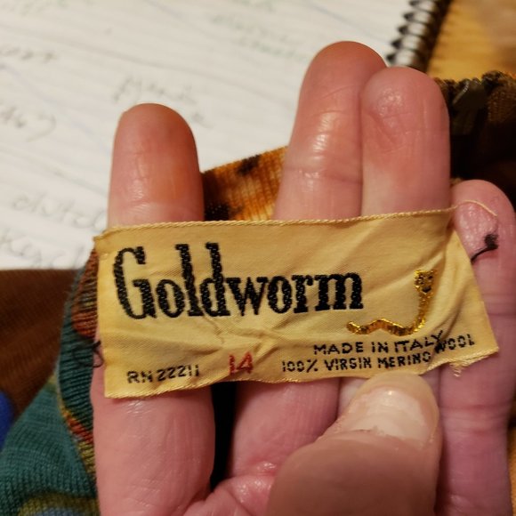 Vtg Goldworm 100% Merino "Matisse" Dress Sz 14 - Picture 2 of 9